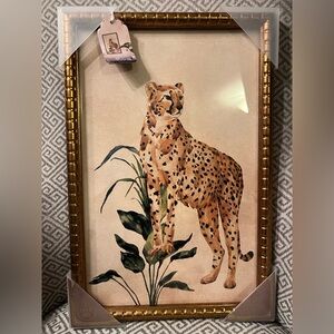 New MARMONT Hill CHEETAH Art Print with Wood Gold Frame. 12" x 18".